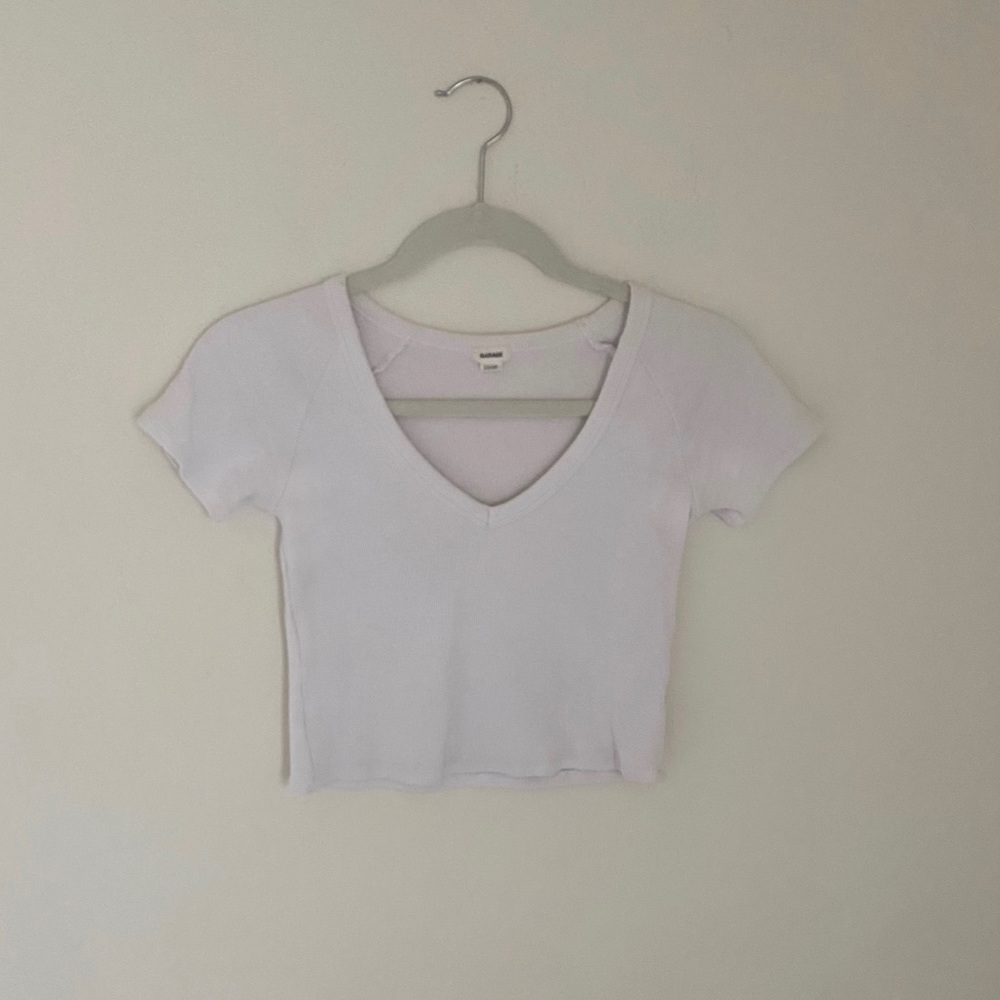 Garage White Ribbed Crop Top
